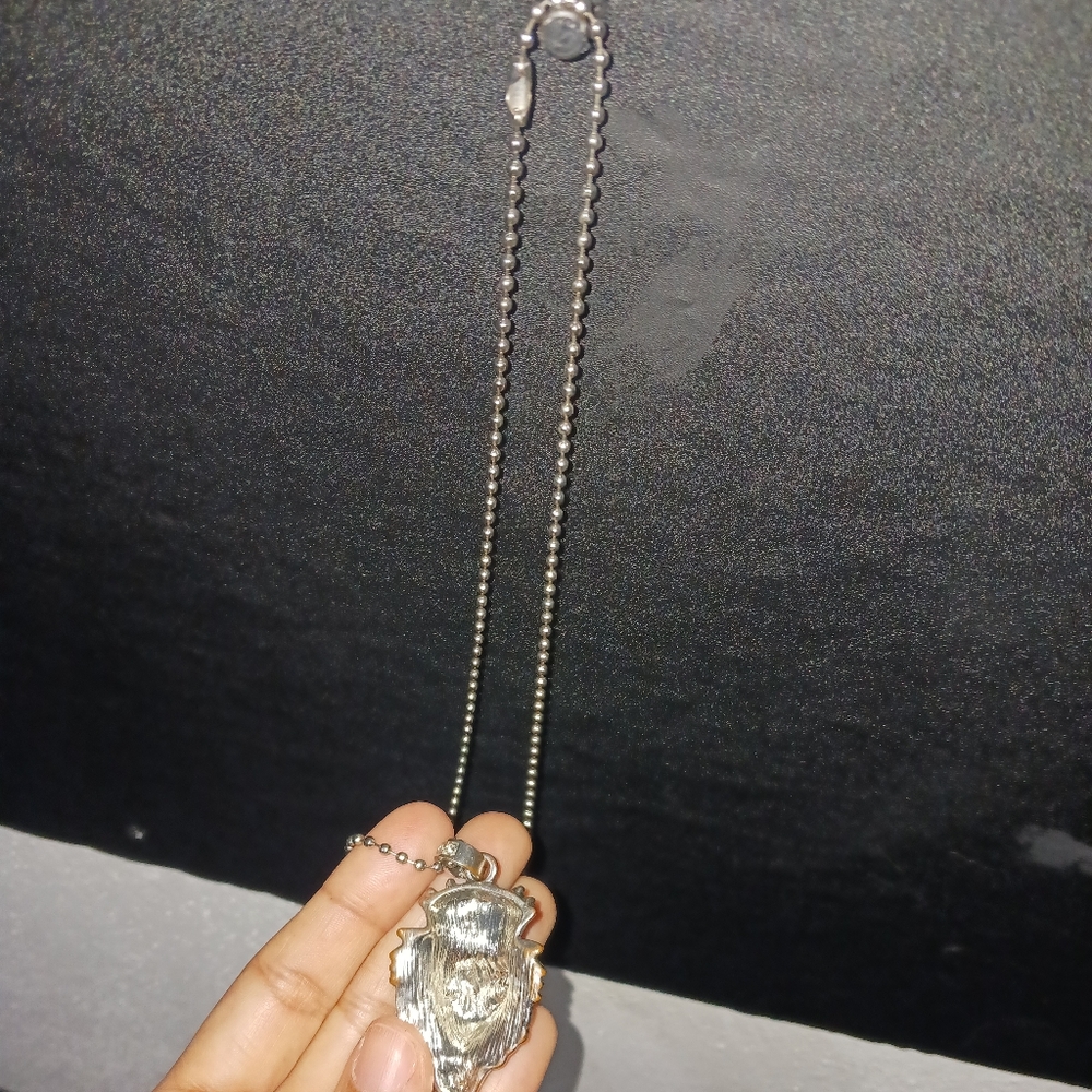 Men Lion king Silver rhinestone head pendant fashion necklace - Picture 7 of 10